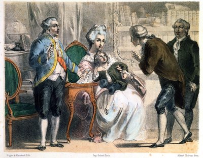 Parmentier präsentiert die Kartoffel Ludwig XVI. und seiner Familie von Albert Chereau
